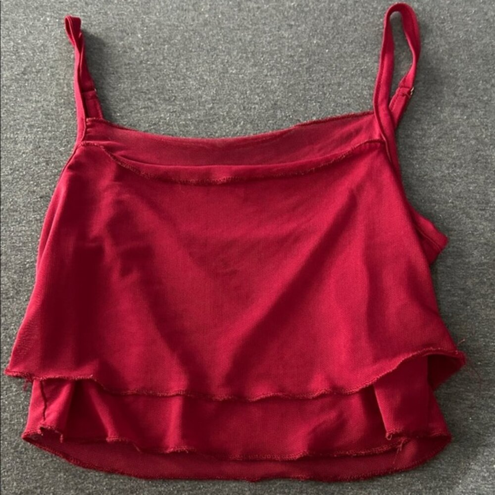 Red Layered Crop Top